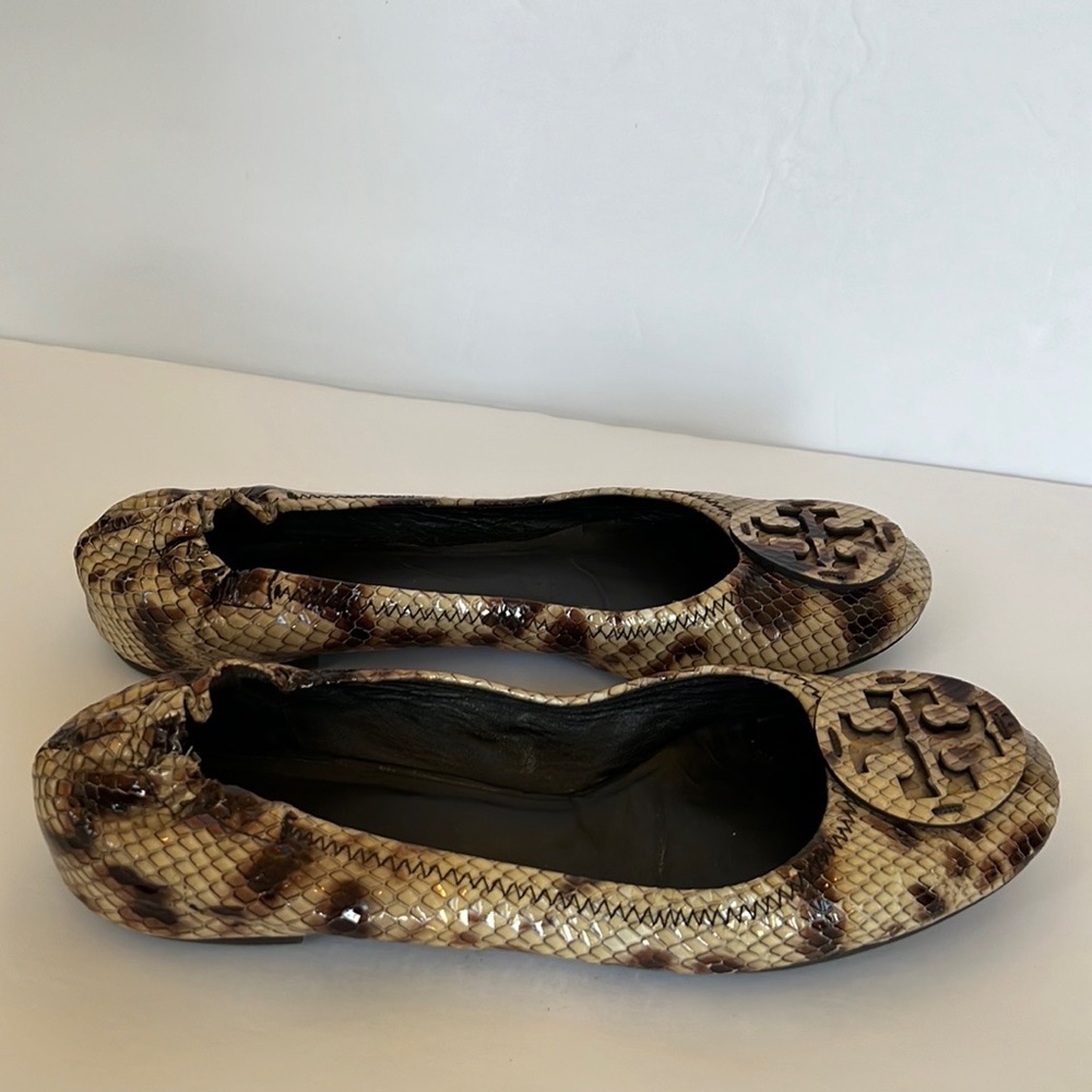 Tory Burch Reva Roccia Python Flats - Picture 3 of 8